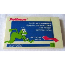 KARTECZKI SAMOPRZYLEPNE 75X125 PULLMAN P0021 ŻÓŁTY 100 KART