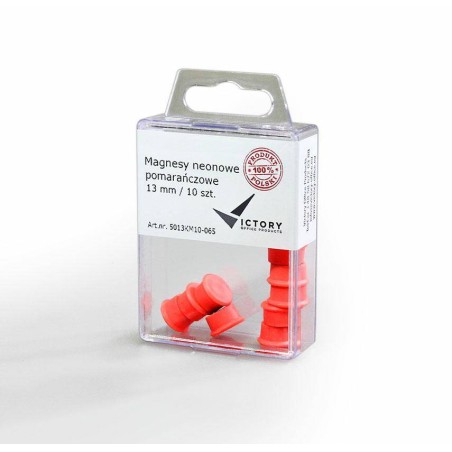 MAGNESY 13MM VICTORY OFFICE PRODUCTS 5013KM10-065 NEONOWE POMARAŃCZOWE 10SZT