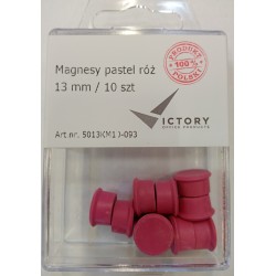 MAGNESY 13MM VICTORY OFFICE PRODUCTS 5013KM10-093 PASTELOWE CIEMNORÓŻOWE 10SZT