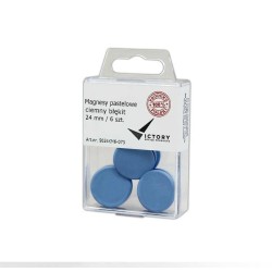 MAGNESY 24MM VICTORY OFFICE PRODUCTS 5024KM6-073 PASTELOWE CIEMNONIEBIESKIE 6SZT