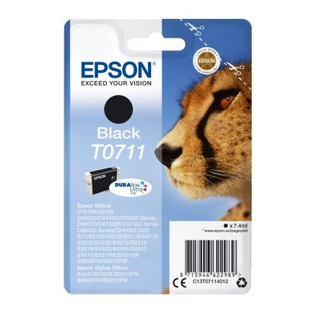 TUSZ ORYGINALNY EPSON T0711 C13T07114012 CZARNY  7,4 ML