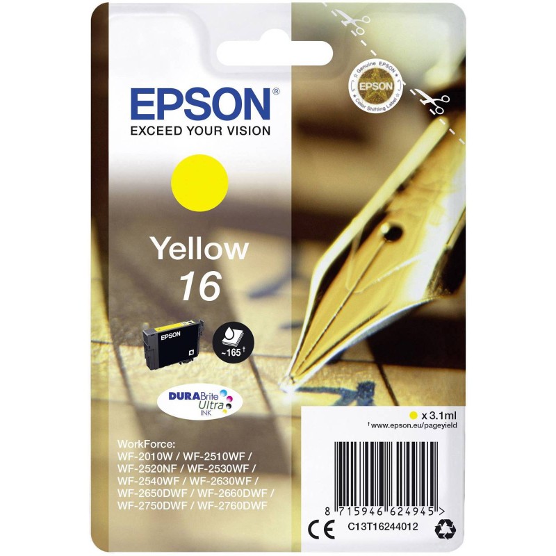 TUSZ ORYGINALNY EPSON T1624 C13T16244012 YELLOW  3,1 ML