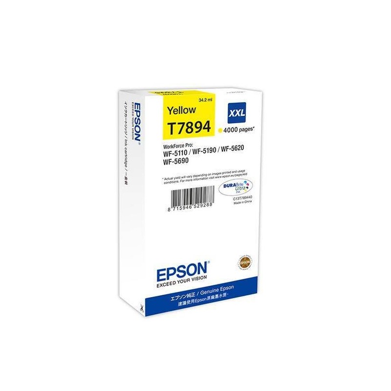 TUSZ ORYGINALNY EPSON T7894/XXL C13T789440 YELLOW  4000 STRON