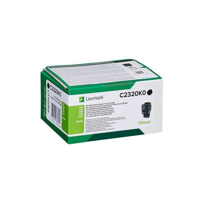 TONER ORYGINALNY LEXMARK C2320K0 CZARNY 1000 STRON