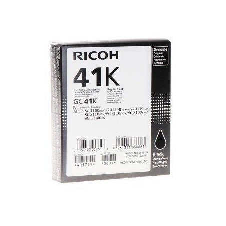 ŻEL KASETA ORYGINALNA RICOH GC41K 405761 CZARNY 2500 STRON