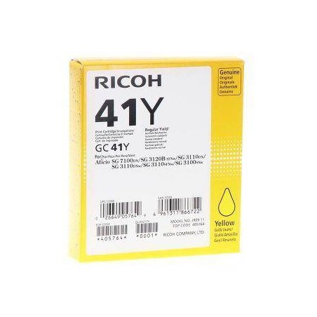 ŻEL KASETA ORYGINALNA RICOH GC41Y 405764 YELLOW 2200 STRON