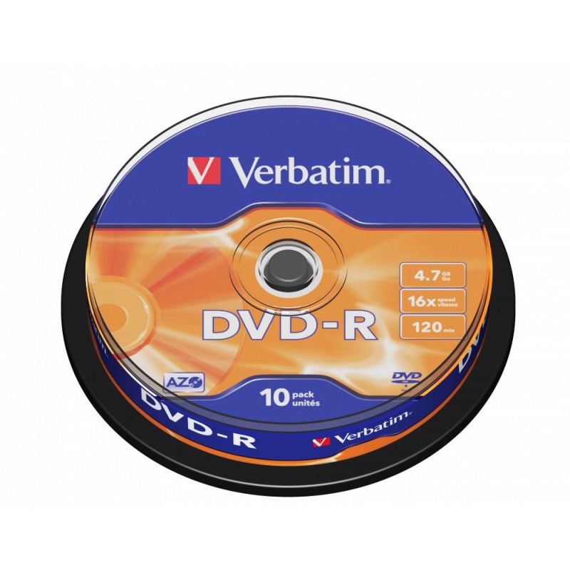 PŁYTA DVD-R 4,7GB 16X VERBATIM DATALIFE PLUS 43523 CAKE 10 SZT.