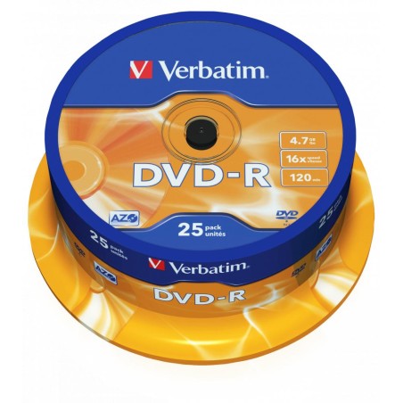 PŁYTA DVD-R 4,7GB 16X VERBATIM DATALIFE PLUS 43522 CAKE 25 SZT.