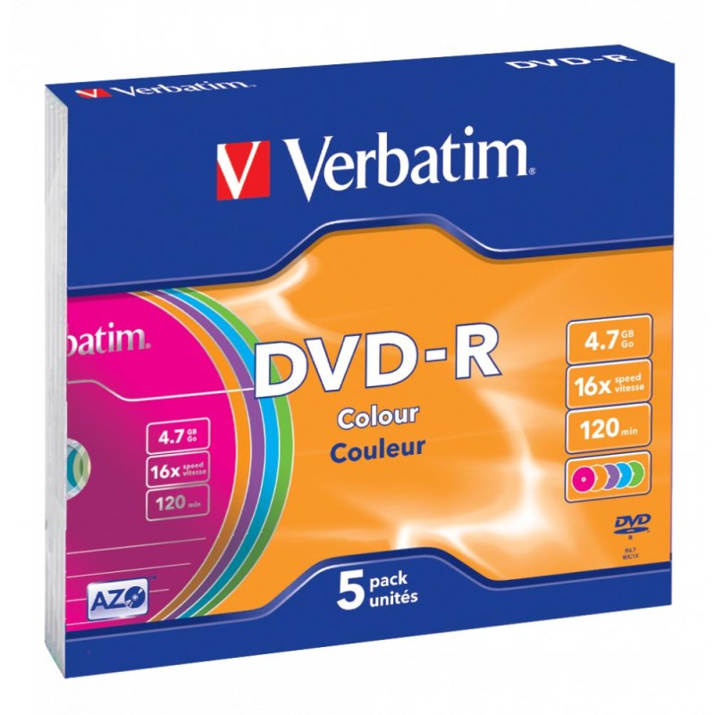 PŁYTA DVD-R 4,7GB 16X VERBATIM DATALIFE PLUS 43557 SLIM 5 SZT.