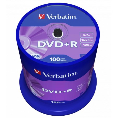 PŁYTA DVD+R 4,7GB 16X VERBATIM DATALIFE PLUS 43551 CAKE 100 SZT.