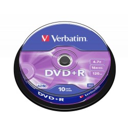 PŁYTA DVD+R 4,7GB 16X VERBATIM DATALIFE PLUS 43498 CAKE 10 SZT.