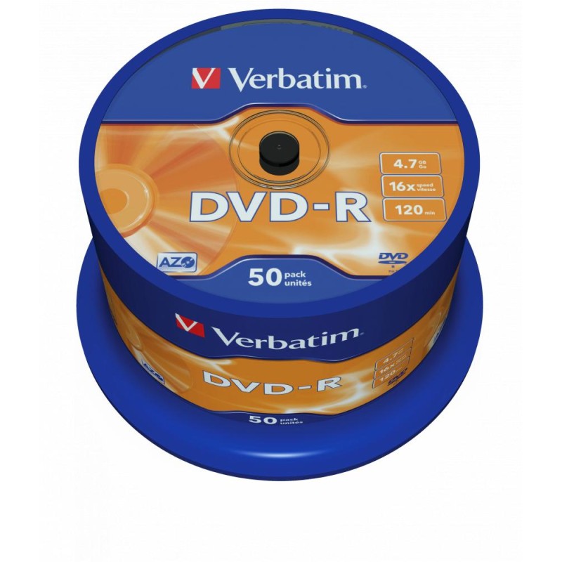 PŁYTA DVD-R 4,7GB 16X VERBATIM 43548 CAKE 50 SZT.