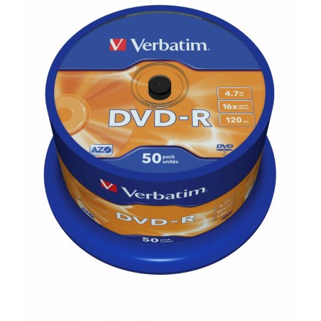 PŁYTA DVD-R 4,7GB 16X VERBATIM 43548 CAKE 50 SZT.