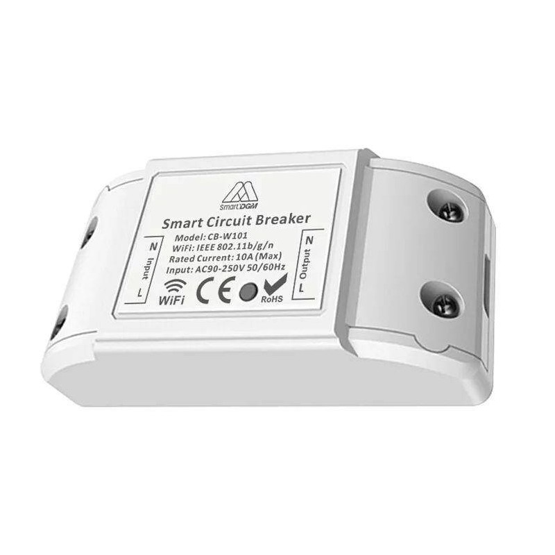 PRZEŁĄCZNIK STEROWANY 10A DGM SMART CIRCUIT BREAKER CB-W101 1100W - 2200W AC 90-250V 50/60HZ WIFI 2.4