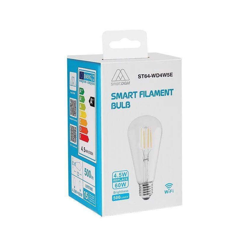 ŻARÓWKA LED 6 W BIAŁA DGM SMART FILAMENT BULB ST64-WD4W5E GWINT E27 2000 K 350 LM WIFI 2.4