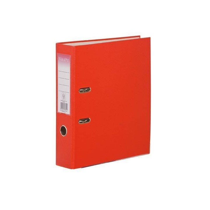 SEGREGATOR A4 TEKTURA VAUPE BIZNES 75MM 063/01 CZERWONY DŹWIGNIOWY