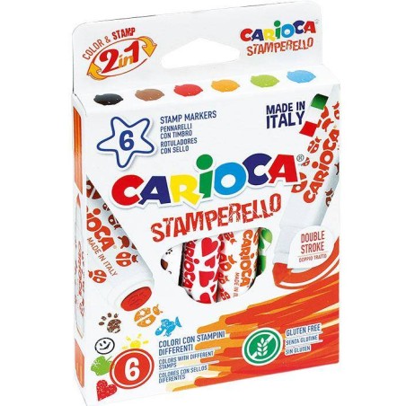 FLAMASTRY PIECZĄTKAMI CARIOCA 42279 STAMPERELLO 160-1902 MIX*6SZT