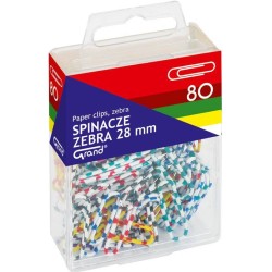 SPINACZE OKRĄGŁE 28MM GRAND 110-1634 ZEBRA MIX KOLORÓW METALOWE POWLEKANE W POJEMNIKU PLASTIKOWYM 80SZT