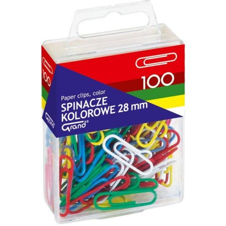 SPINACZE OKRĄGŁE 28MM GRAND 110-1139 MIX KOLORÓW METALOWE POWLEKANE W POJEMNIKU PLASTIKOWYM 100SZT