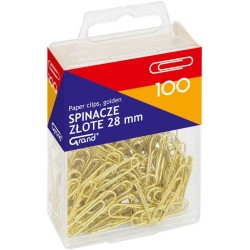 SPINACZE OKRĄGŁE 28MM GRAND 110-1633 ZŁOTE W POJEMNIKU PLASTIKOWYM 100SZT