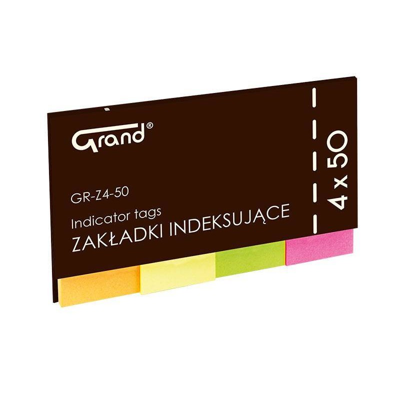 ZAKŁADKI INDEKSUJĄCE PAPIEROWE 20X50MM GRAND GR-Z4-50 FLAGI 150-1418 MIX*4 4X50SZT