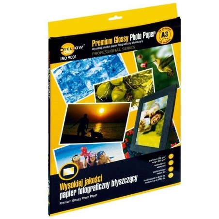 PAPIER FOTOGRAFICZNY BŁYSZCZĄCY YELLOW ONE 3PPG230 150-1366 A3 230G 20ARK