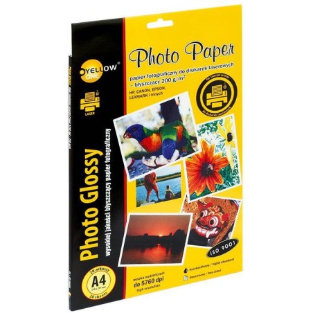 PAPIER FOTOGRAFICZNY BŁYSZCZĄCY DWUSTRONNY YELLOW ONE L4G200 LASER 150-1378 A4 200G 20ARK