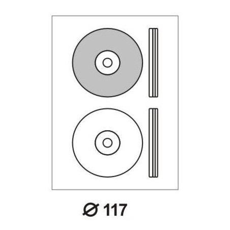 ETYKIETY SAMOPRZYLEPNE 117X117MM CD EPRIMO E84657 BIAŁE 100ARK*2SZT