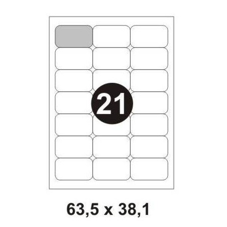 ETYKIETY SAMOPRZYLEPNE 63.5X38.1MM EPRIMO E84718 BIAŁE 100ARK*21SZT