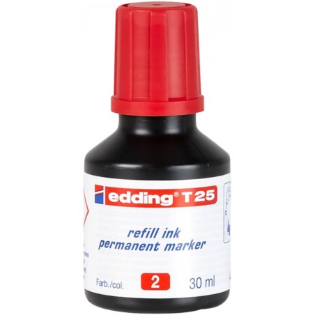 TUSZ DO MARKERÓW PERMANENTNY EDDING T 25 CZERWONY 30ML