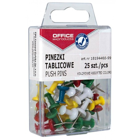 PINEZKI TABLICOWE KOLOROWE OFFICE PRODUCTS 25SZT