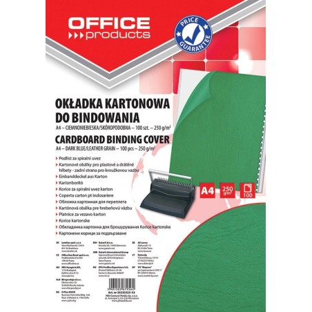 KARTON DO BINDOWANIA SKÓROPODOBNY A4 OFFICE PRODUCTS DELTA ZIELONY 100 SZT