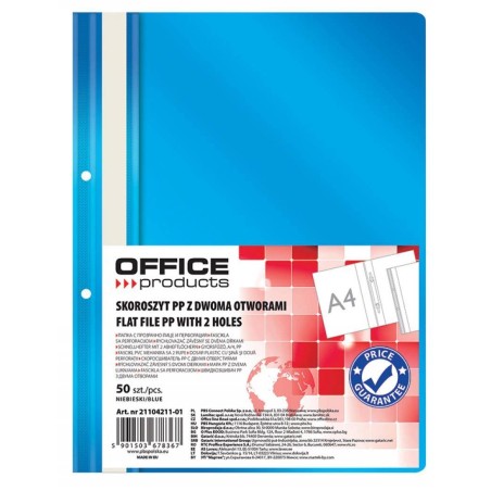 SKOROSZYT WPINANY A4 OFFICE PRODUCTS 2 OTWORY NIEBIESKI PP 100/170MIKR