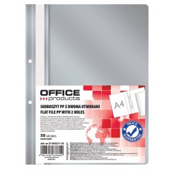 SKOROSZYT WPINANY A4 OFFICE PRODUCTS 2 OTWORY SZARY PP 100/170MIKR