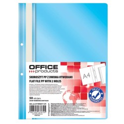 SKOROSZYT WPINANY A4 OFFICE PRODUCTS 2 OTWORY JASNONIEBIESKI PP 100/170MIKR