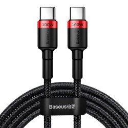 KABEL USB-C DO USB-C BASEUS CAFULE, QC 3.0, PD 2.0, 100W, 5A, 2M (CZERWONO-CZARNY)