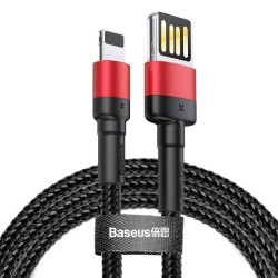 KABEL LIGHTNING USB (DWUSTRONNY) BASEUS CAFULE 2,4A 1M (CZARNO-CZERWONY)