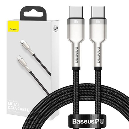 KABEL USB-C DO USB-C BASEUS CAFULE, 100W, 1M (CZARNY)