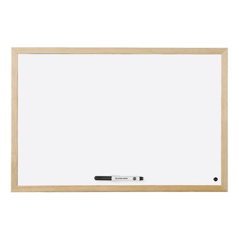 TABLICA SUCHOŚCIERALNA MAGNETYCZNA 40X60CM BI-OFFICE BIAŁA RAMA DREWNIANA