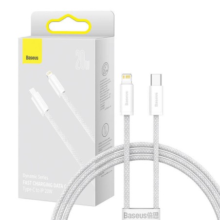 KABEL USB-C DO LIGHTNING BASEUS DYNAMIC, 20W, 1M (BIAŁY)