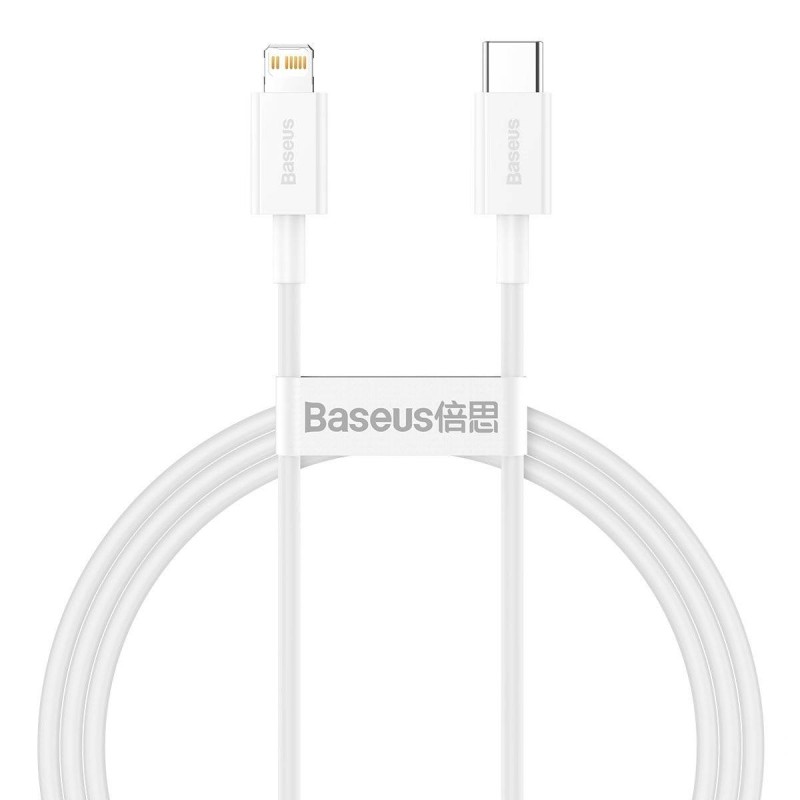 KABEL USB-C DO LIGHTNING BASEUS SUPERIOR SERIES, 20W, PD, 1M (BIAŁY)