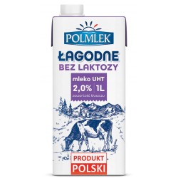 MLEKO UHT 2% POLMLEK 1L,  BEZ LAKTOZY