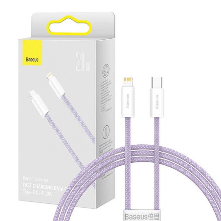 KABEL USB-C DO LIGHTNING BASEUS DYNAMIC SERIES, 20W, 1M (FIOLETOWY)