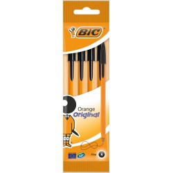 DŁUGOPIS JEDNORAZOWY BIC ORANGE ORIGINAL FINE 8308531 CZARNY 0.8MM POMARAŃCZOWA OBUDOWA 4SZT