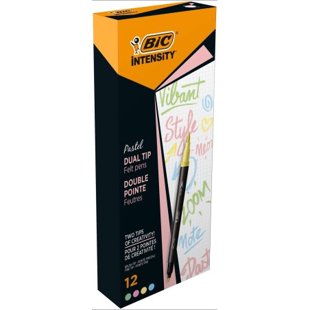 PISAK DWUSTRONNE BIC INTENSITY DUAL TIP PASTEL 503905 MIX 3*4