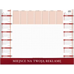 BIUWAR  550 X 410 MM TYGODNIOWY WOKÓŁ NAS ROK 2025 KB051B. LISTWA PCV BORDOWA