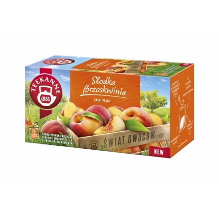 HERBATA SŁODKA BRZOSKWINIA TEEKANNE WORLD OF FRUITS 20 TOREBEK