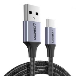 KABEL USB DO USB-C QC3.0 UGREEN 	US288 2M Z ALUMINIOWĄ WTYCZKĄ (CZARNY)