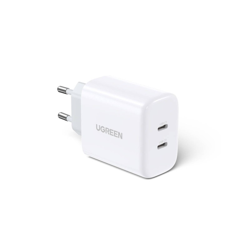 ŁADOWARKA SIECIOWA UGREEN CD243, 2X USB-C, 40W (BIAŁA)