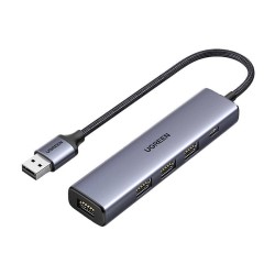 HUB UGREEN 5W1 ADAPTER, USB DO 4X USB 3.0 	CM473-20805 (SZARY)